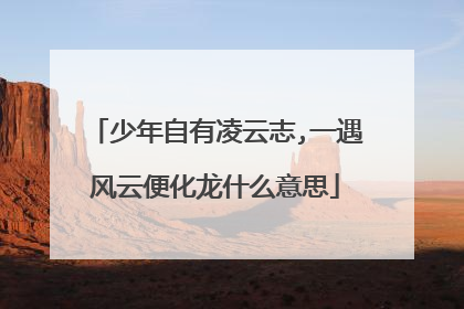 少年自有凌云志,一遇风云便化龙什么意思