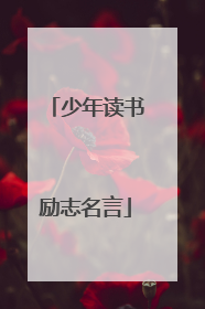 少年读书励志名言