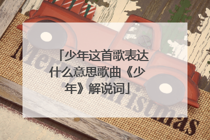 少年这首歌表达什么意思歌曲《少年》解说词