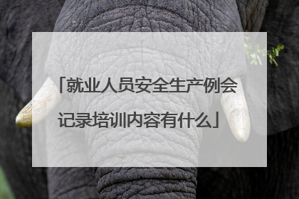 就业人员安全生产例会记录培训内容有什么
