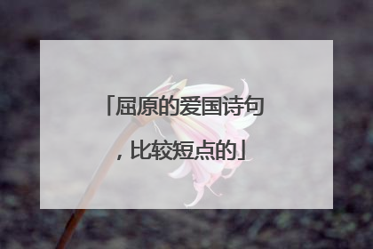 屈原的爱国诗句,比较短点的