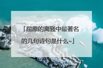 屈原的离骚中最著名的几句诗句是什么~