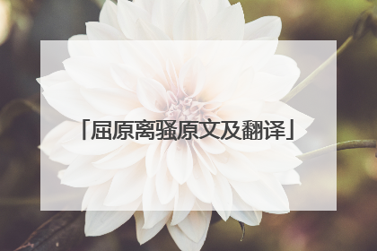 屈原离骚原文及翻译