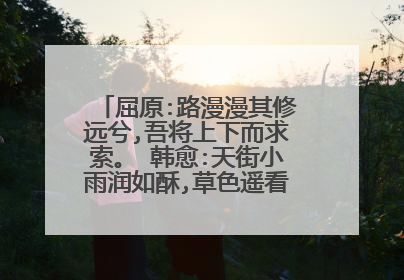 屈原:路漫漫其修远兮,吾将上下而求索。 韩愈:天街小雨润如酥,草色遥看近却无?