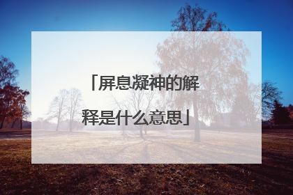 屏息凝神的解释是什么意思