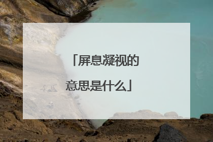屏息凝视的意思是什么