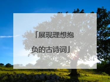 展现理想抱负的古诗词