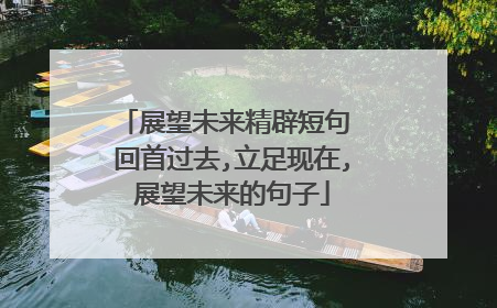 展望未来精辟短句 回首过去,立足现在,展望未来的句子