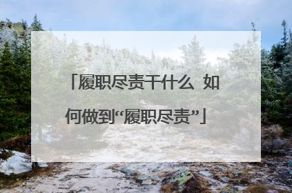 履职尽责干什么 如何做到“履职尽责”
