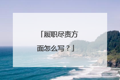 履职尽责方面怎么写?