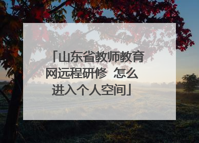 山东省教师教育网远程研修 怎么进入个人空间