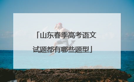 山东春季高考语文试题都有哪些题型