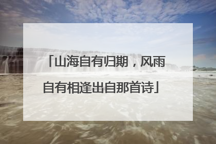 山海自有归期,风雨自有相逢出自那首诗
