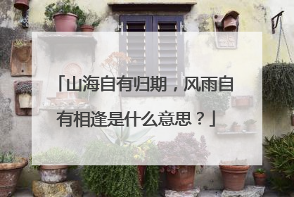 山海自有归期,风雨自有相逢是什么意思?