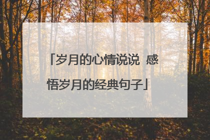 岁月的心情说说 感悟岁月的经典句子