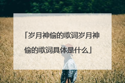 岁月神偷的歌词岁月神偷的歌词具体是什么