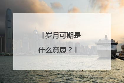 岁月可期是什么意思？