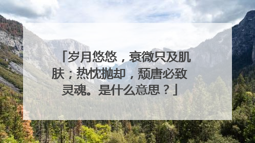 岁月悠悠，衰微只及肌肤；热忱抛却，颓唐必致灵魂。是什么意思？