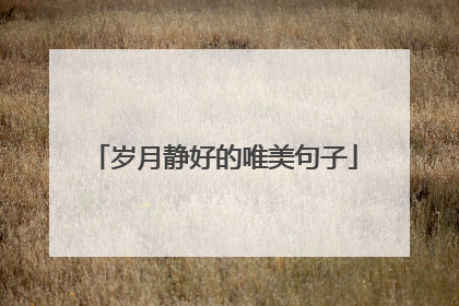 岁月静好的唯美句子