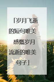 岁月飞逝的短句唯美 感慨岁月流逝的唯美句子