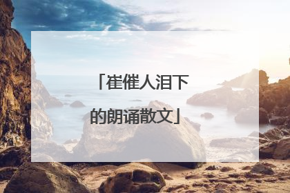 崔催人泪下的朗诵散文