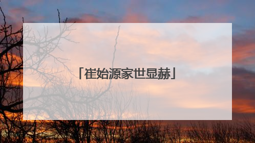 崔始源家世显赫