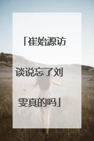 崔始源访谈说忘了刘雯真的吗