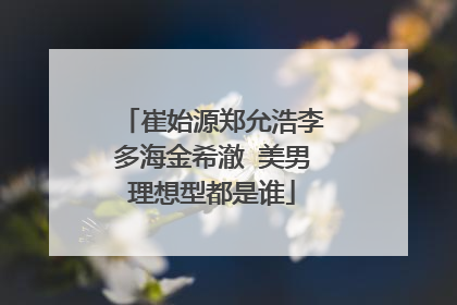 崔始源郑允浩李多海金希澈 美男理想型都是谁
