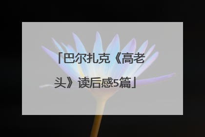 巴尔扎克《高老头》读后感5篇