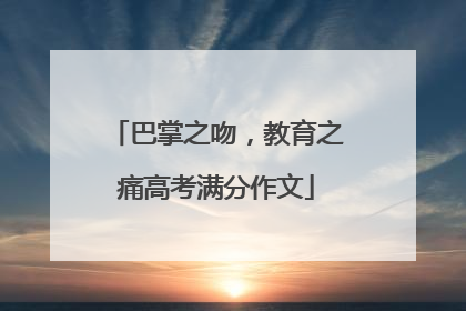 巴掌之吻，教育之痛高考满分作文
