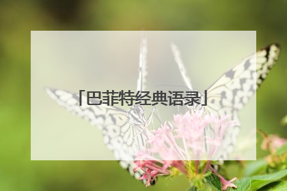 巴菲特经典语录