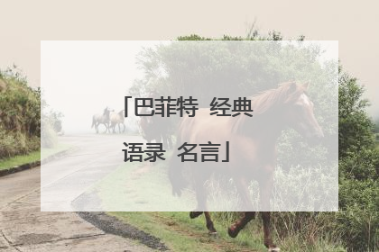 巴菲特 经典语录 名言