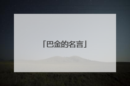 巴金的名言