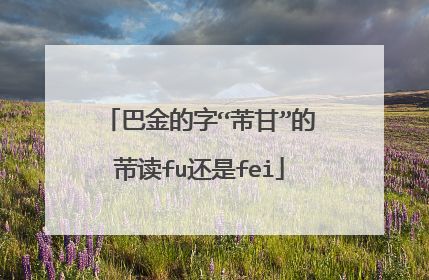 巴金的字“芾甘”的䒥读fu还是fei