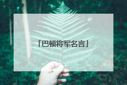巴顿将军名言