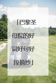 巴黎圣母院的好词好句好段摘抄