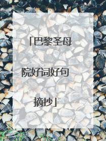 巴黎圣母院好词好句摘抄