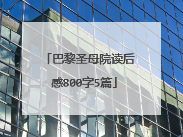 巴黎圣母院读后感800字5篇