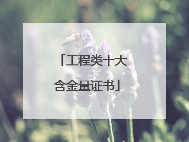工程类十大含金量证书