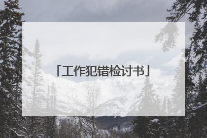 工作犯错检讨书