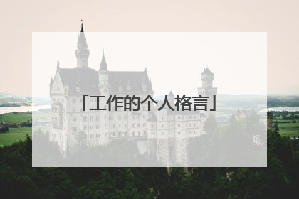 工作的个人格言