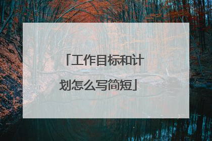 工作目标和计划怎么写简短