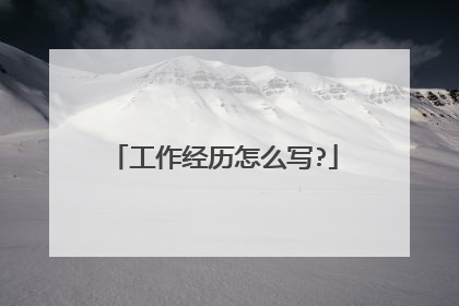 工作经历怎么写?