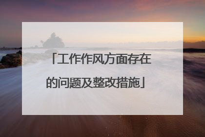 工作作风方面存在的问题及整改措施