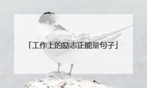 工作上的励志正能量句子