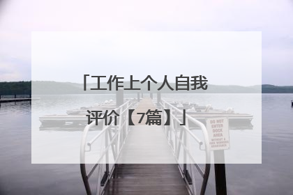 工作上个人自我评价【7篇】