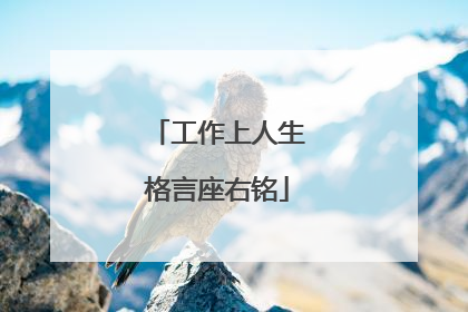 工作上人生格言座右铭