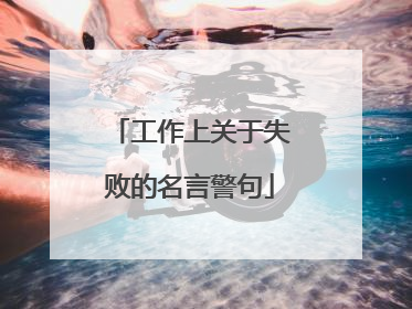工作上关于失败的名言警句