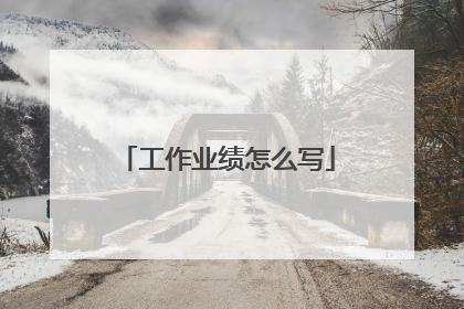 工作业绩怎么写