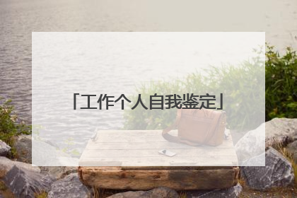 工作个人自我鉴定